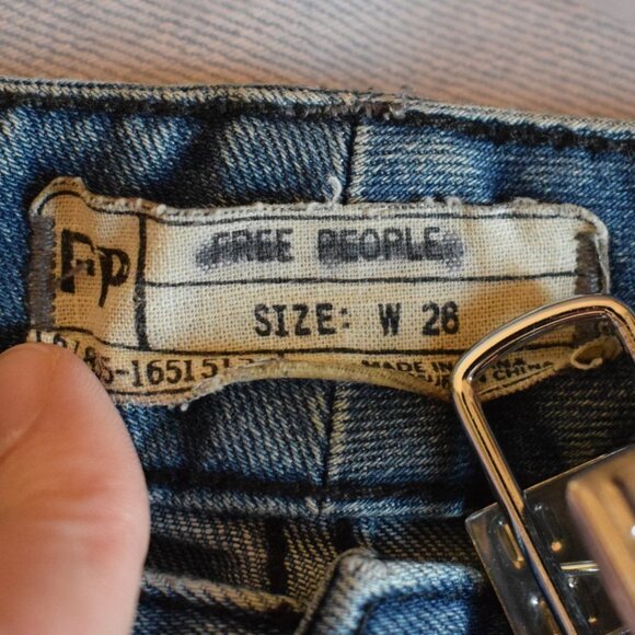 Free People Distressed Jeans with Split Hem Ankles - Picture 3 of 8